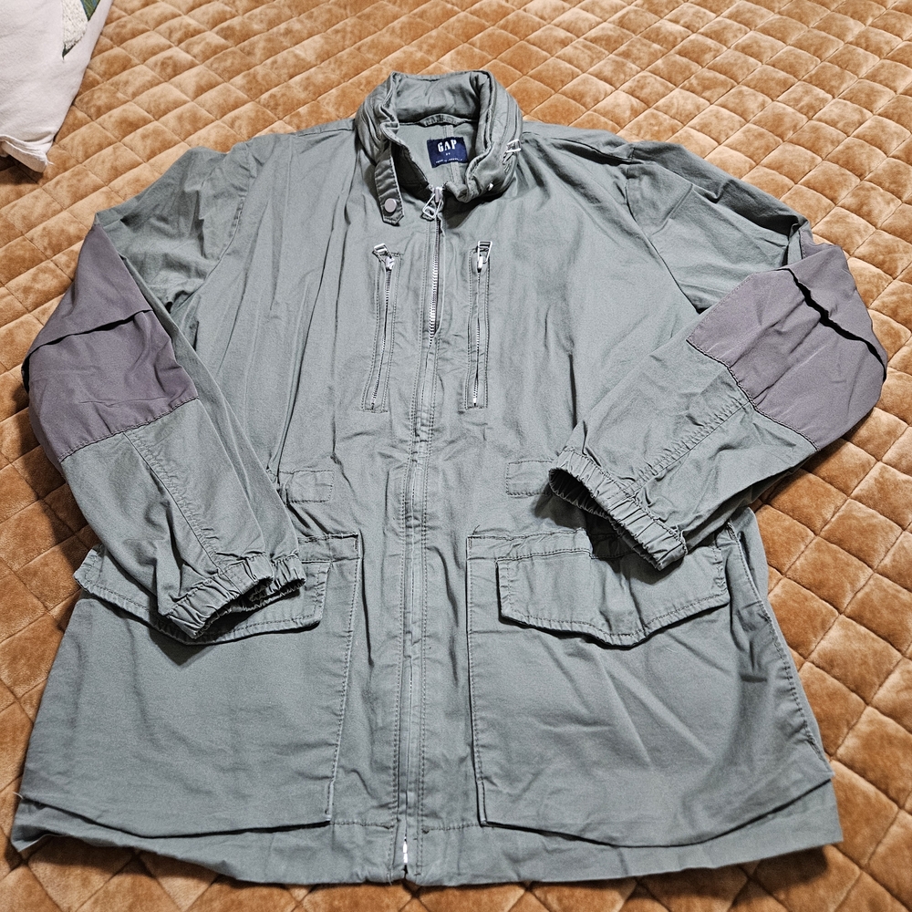 GAP Green Cargo Field Jacket Lg XL Cotton Casual Trendy